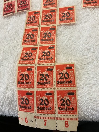 GERMANY-(-1922-1923-)-20.000 Mark-INFLATION lot Of Blocks /FAULTS-SEE PHOTOS.#6 - Picture 4 of 9