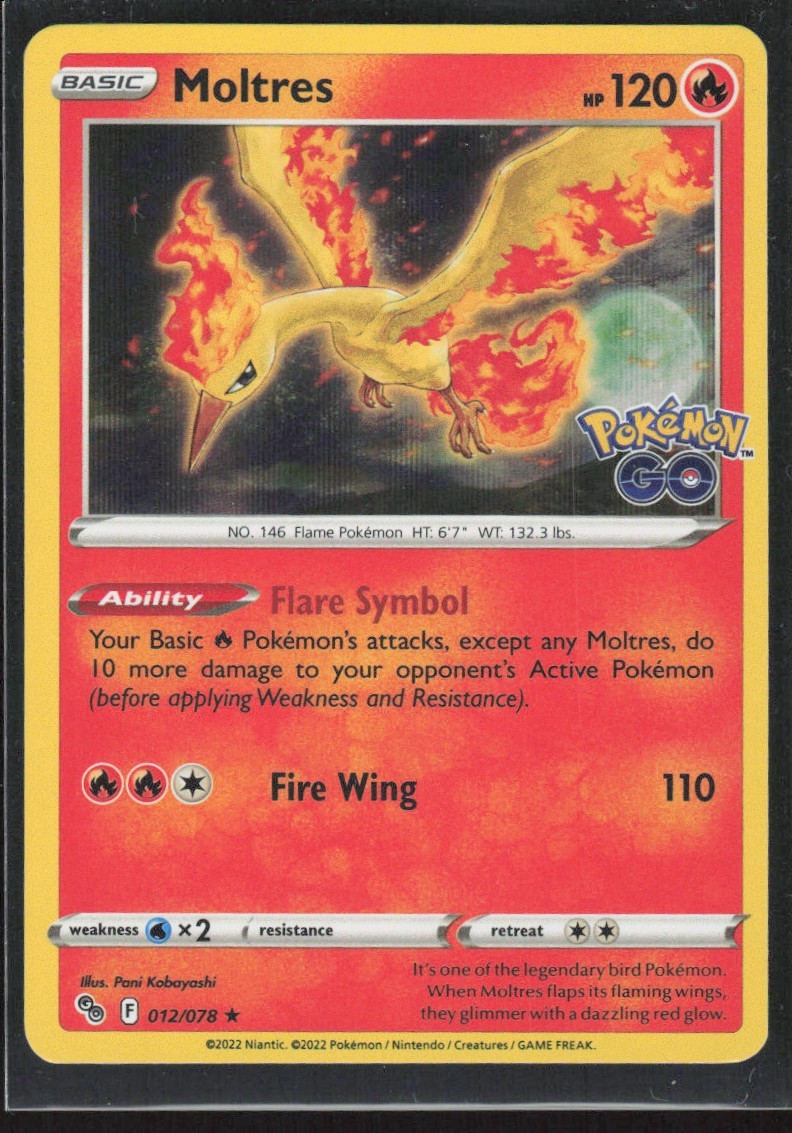 2022 Sword & Shield - Pokémon GO Moltres Basic/Rare Holo #12