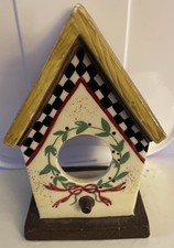Ceramiczny domek dla ptaków 6,5 "x3" Uchwyt na lampki tealight Wiosna Mckenzie Dzieci?