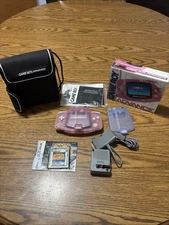 Nintendo Game Boy Advance Fuchsia Pink Console AGB-001 Authentic Tested & Works!