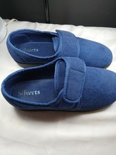 Men's Silverts Blue Adjustable Wide Width Slippers Size 11