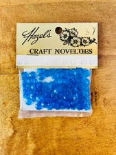 Hazel's brand vintage new old stock blue flower lentil beads, 100 pieces