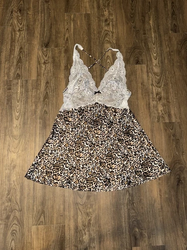 UNDERCOVER Abito slip Victoria’s Secret Y2K stampa ghepardo nuovo con etichette Large