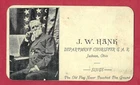 Jackson, OH, song card for J W Hank Chorister GAR, served Co F 187 Regiment, OVI