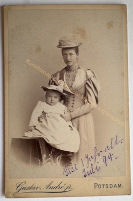 orig. KAB Kabinett Foto Fotografie alt Bild Mode 1894 Potsdam Adel von Sydow