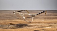 Vtg Shuron Cat Eye prescrip Eye glasses, Silver Clear Gold 5 3/4 Aluminum Frame