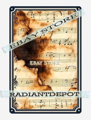 Weathered Song Metal Tin Sign Rustic Holiday Melody Decor  decor art