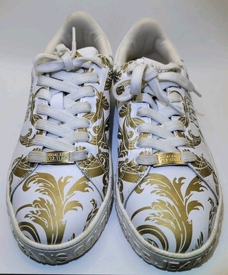 Versace Jeans Couture Fondo Court 88 White/Gold Baroque Sneakers