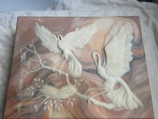 VINTAGE INCOLAY STONE LARGE BOX, BEAUTIFUL BI...