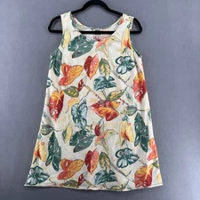 Pau Hana Hawaii Mini Dress Women M White Floral Botanical Resort Wear Sleeveless