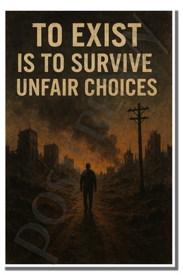 To exist is to survive unfair choices 1 - Poster -18 x 12