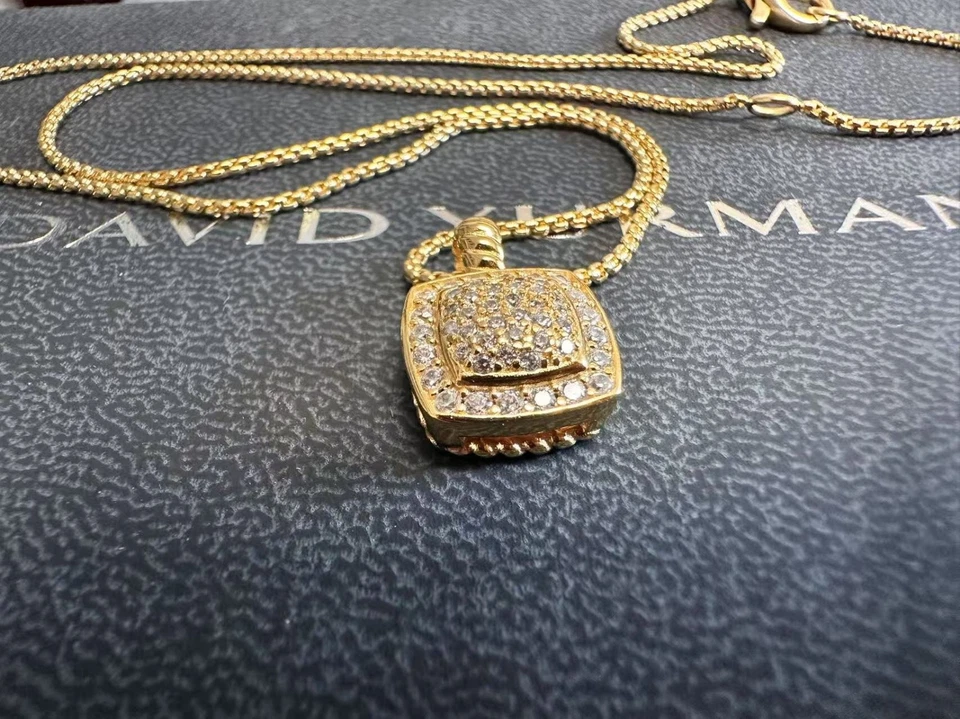 Perfect/DavidYurmanAlbion18K Yellow/Gold Cable Chain Necklace45+5cm Quad Diamond - Image 4 of 4