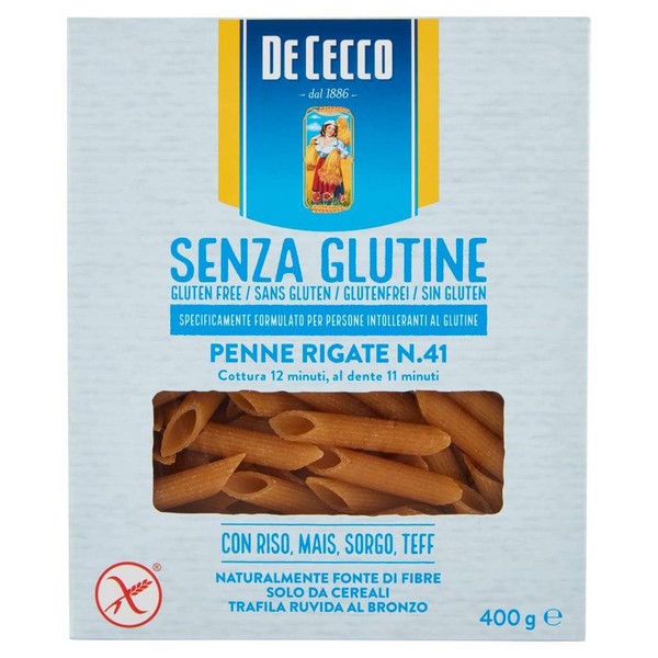10X De Cecco Penne Rigate N. 41 400G Senza Glutine Glutenfrei Pasta Nudeln-image