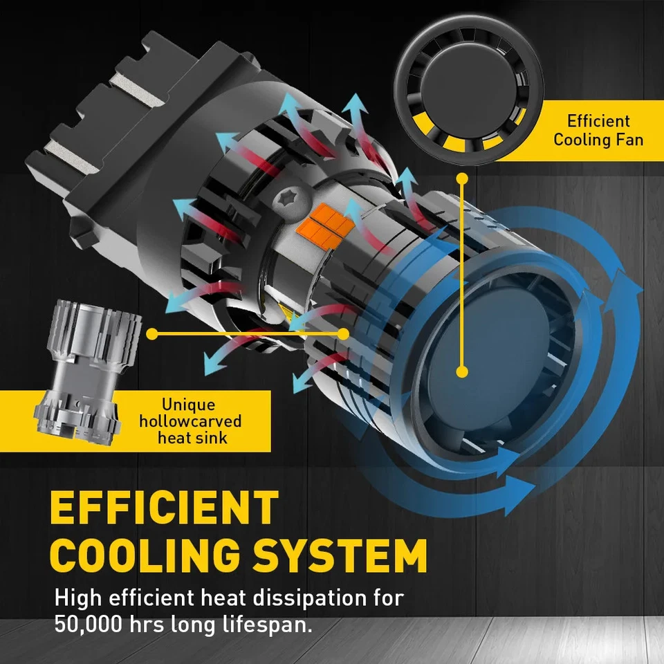 2Pcs Canbus T25 3156 3157 P27W P27/5W LED Bulb Dual Color Backup Reverse Lamps - Image 4 of 4