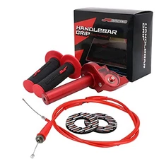  Motorcycle Throttle Assembly,7/8" 22mm Quick Twist Throttle Grips Normal Red