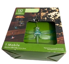 HD DESIGNS OUTDOORS Solar Mobile DRAGONFLY 28” High 7” Dia Garden Decor  - NEW