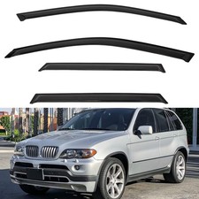 4pcs Front+Rear Smoke Tint Sun/Rain Guard Outside Mount Tape-On Vent Window