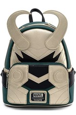 Loungefly Marvel Loki Leather Backpack, Mini - Green/Beige