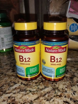 2 Pack Nature Made Vitamin B12 1000mcg Supplement Cellular Energy 180Tab Total
