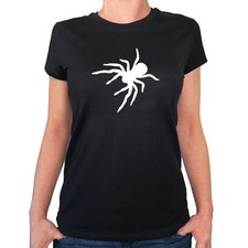 Damen T-Shirt Spinne Silhouette Geschenkidee Spinne Geschenk Präsent Mitbringsel