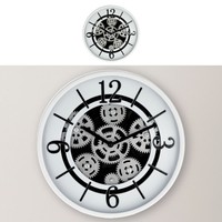 Wanduhr Ø30 Weiß Analog Uhr Batterie Zahnraddesign KüChenuhr Deko Wohnzimmeruhr