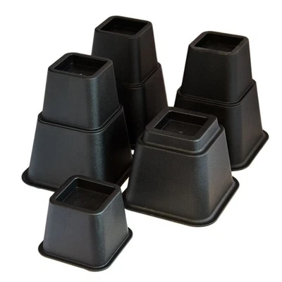 KCT 8PC PLASTIC BED FURNITURE RISER MODULAR ADJUSTABLE CHAIR FEET ABILITY AID HEIGHT