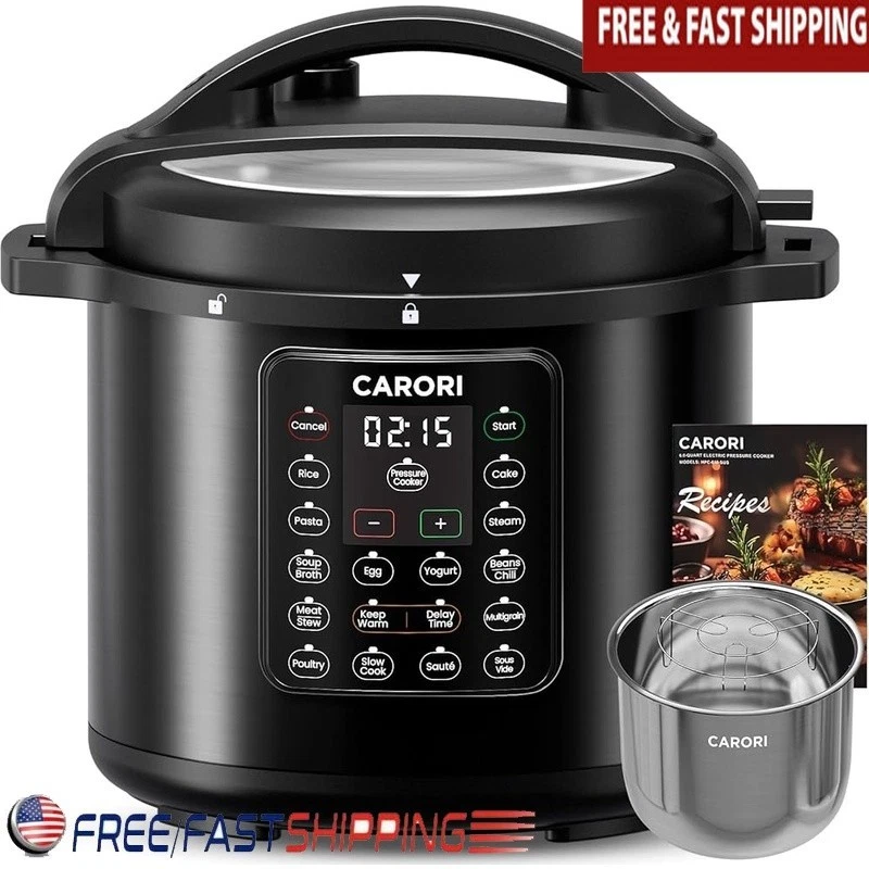 12-in-1 Electric Pressure Cooker Multi Cooker W/ Safety Features & Delay Timer