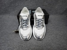 NEW Valentino Miriam 2 Lux Italian Leather Sneaker Silver Women's 8 SS18