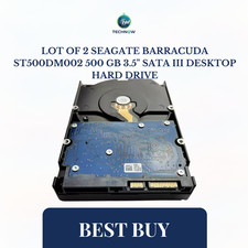 Lot of 2 Seagate Barracuda ST500DM002 500 GB 3.5" SATA III Desktop Hard Drive
