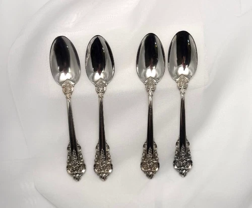 Wallace Grande Baroque Sterling Silver 2 Teaspoons  - 6 1/8" Long No Mono