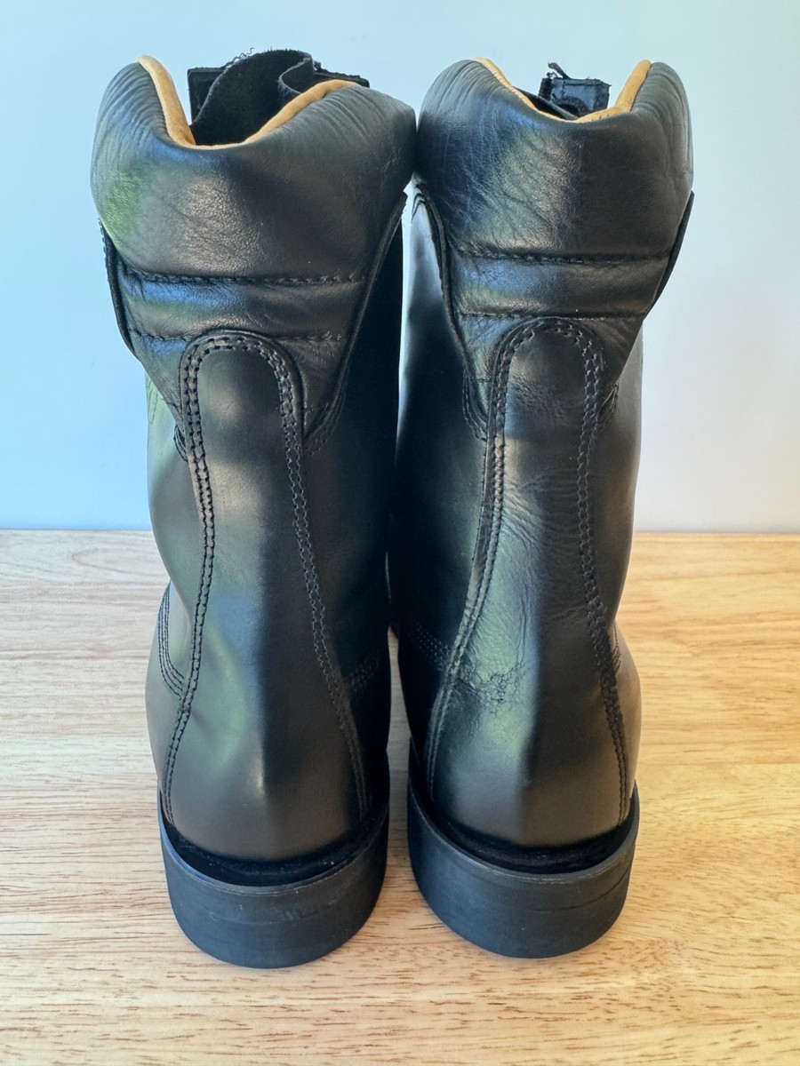 Chippewa Boots Vibram Steel Toe Firefighter Front Zip Black Boots