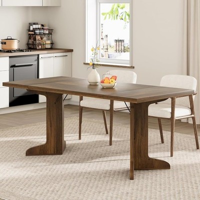 71.1'' Farmhouse Dining Table, Thick Solid Wood Top & Sturdy Legs for Multi-Room