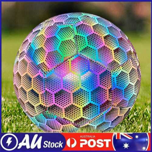 Luminous Reflective Football Size 5 Glowing Up Ball for Adults Outdoor Team Toys - Picture 1 of 7