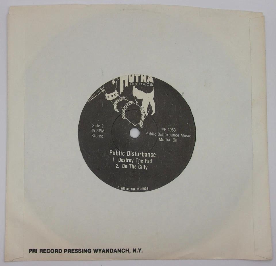 PUBLIC DISTURBANCE Original S & M 3 Song EP 011 ON MUTHA RECORDS Vinyl is Mint Foto 4 de 4
