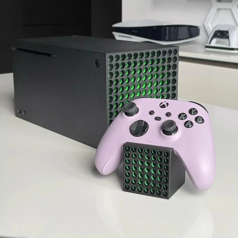 Mando Xbox One y Series X S SOPORTE NEGRO Y VERDE IMPRESIÓN 3D PERSONALIZADA. Foto 3 de 4