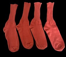 LOT OF VINTAGE 80s TUBE SOCKS WOMENS 1980s ATHLETIC BURNT ORANGE COTTON