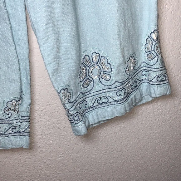 Pantalones cortos bordados azules JM Collection talla 12 Foto 4 de 4