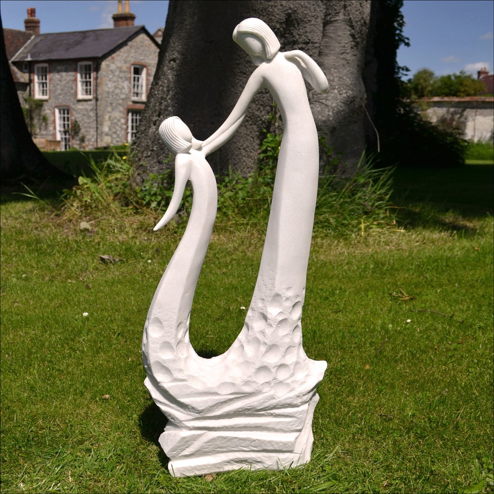 BEAUTIFUL ""MOTHER'S LOVE"" FIGURINE / GARDEN STATUE, IVORY EFFECT, XST/446