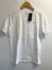 NEW Tommy Hilfiger Youth Boys Size L T-Shirt Logo TH Flag Solid White