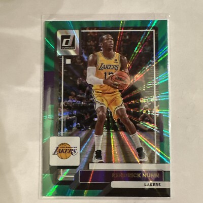 2022-23 Donruss Kendrick Nunn Green Laser No. 131 Los Angeles Lakers