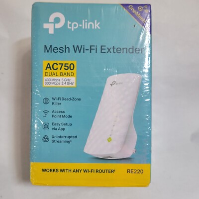 TP-Link RE220 AC750 Wireless Dual Band Wi-Fi Range Extender Repeater Booster