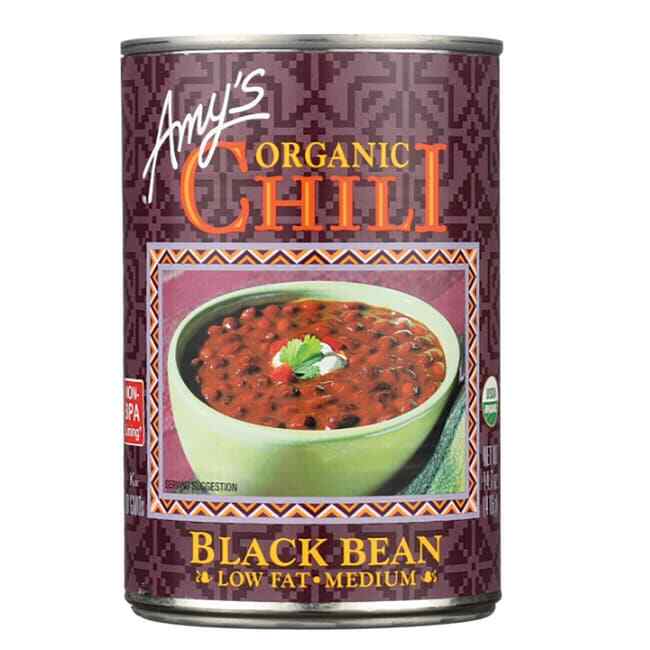 Amys Kitchen Органическая черная фасоль Чили среднего размера в банке объемом 14,7 унции