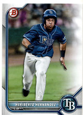 Heriberto Hernandez Tampa Bay Rays 2022 Bowman Prospects Card