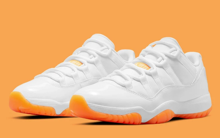 Air jordan 11 orange and best sale white