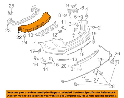 FORD OEM 14-19 Fiesta Rear Bumper Bumper Components-Absorber AE8Z17E855A