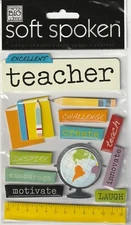 MAMBI Soft Spoken 3D stickers TEACHER Back to School Theme 95238 Fast FREE Ship!