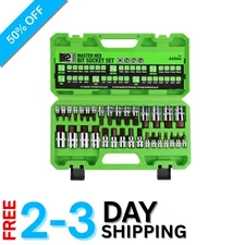 32-Piece Hex Bit Socket Set S2 & Cr-V Steel 1/4'' 3/8'' 1/2'' Drive Automotive