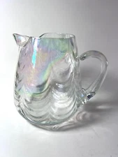 Vintage 80 oz. Iridescent Draped Luster Pitcher by West Virginia Glass
