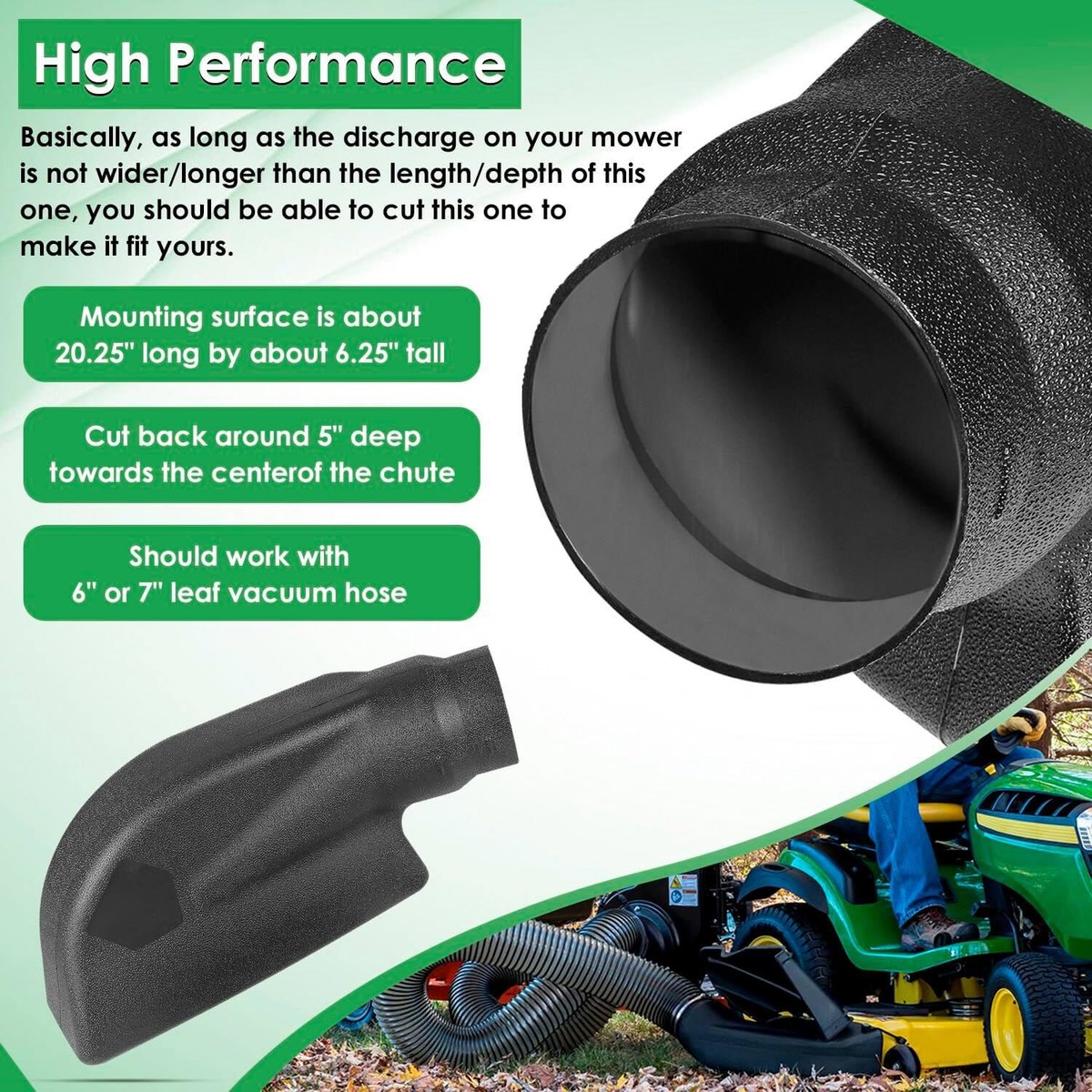 62468 Adapter Mow-N-Vac Kit Set Leaf Vacuum Bagger Universal Deck