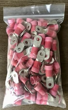 80x Amp Ring Terminal Lugs #10-12 AWG 1/4" Stud Insulated High Quality NEW!
